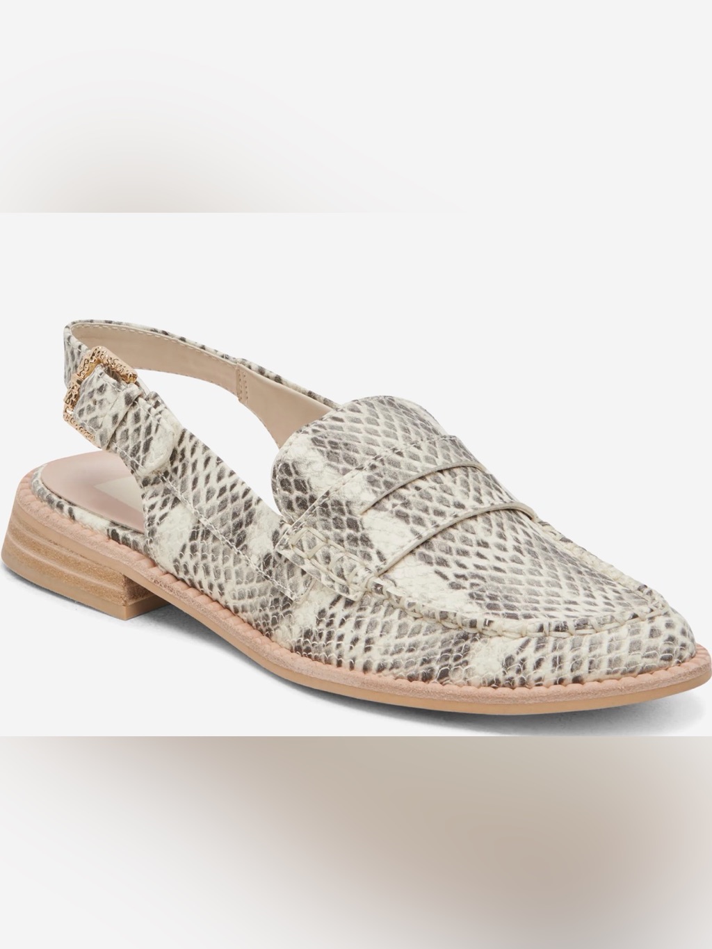 Dolce Vita Hardi Slingback Penny Loafers In Snakeskin Print Sz 8.5
